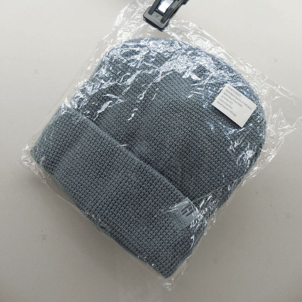 NEW Monster Energy Ultra Drink Beanie Hat Waffle Knit Cap Gray OSFM